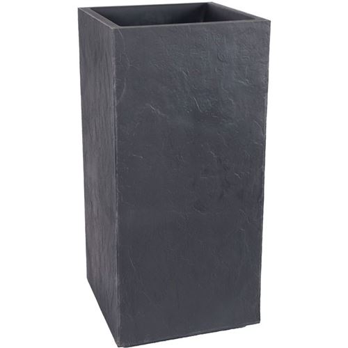 Eda Anthracite Jardinière Haute Volcania Carrée 31 L Double Paroi - Image 1