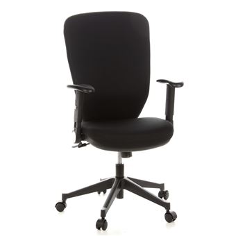 Siège de bureau / Siège pivotant TRAFFIC 30 , dossier haut, tissu noir hjh OFFICE - 1