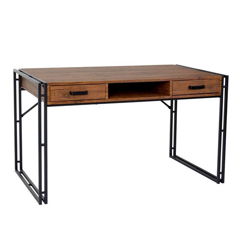 Générique Marron Bureau Dohna, Table D'ordinateur, 121X70cm, Structure 3D Aspect Chêne Sauvage - Image 1