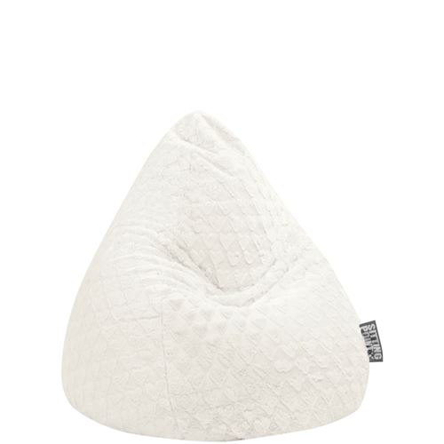Pouf Fluffy Hearts L blanc