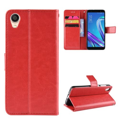 Etui en PU Cheval fou rouge pour votre Asus ZenFone Live (L1) ZA550KL/Live (L2)