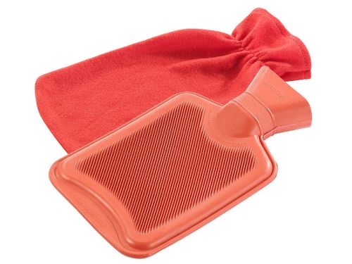 Pearl : Bouillotte classique en caoutchouc - 1 litre (avec housse rouge)