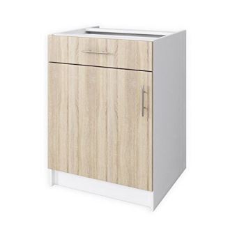 Obi Meuble Bas de Cuisine 60 cm - décor Chene Clair ...