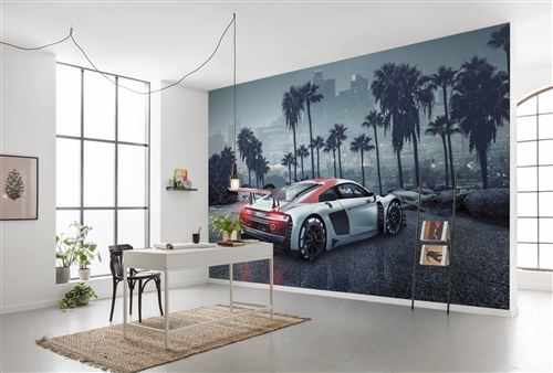 Komar Fototapete "Audi R8 L.A. - Größe 368 x 254 cm" bedruckt glatt Wohnzimmer, Schlafzimmer