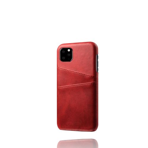 Coque en cuir antichoc avec double fente pour Apple iPhone 11 Pro 5.8 - Rouge