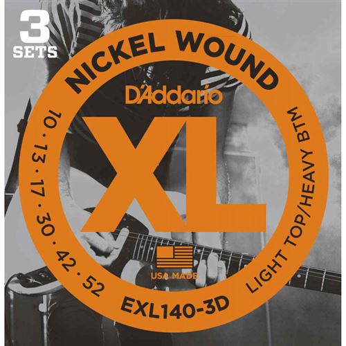 Daddario 3 Jeux De Cordes Guitare Électrique Exl140-3D