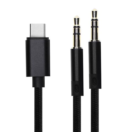 Câble USB-C / Jack vers Jack 3.5mm Mâle Auxiliaire SoundCord 4smarts - Noir