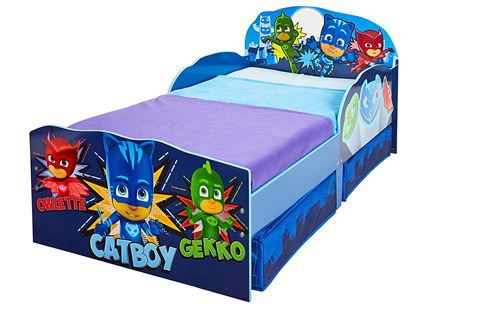 Pyjamasques - Lit pour Enfants avec Espace de Rangement sous Le lit