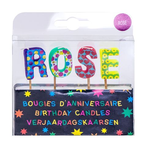 Bougies d'anniversaire prénom Rose