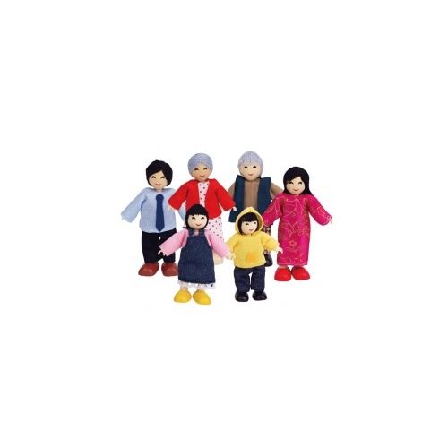 Hape poupées asiatique famille asiatique 6-pièces