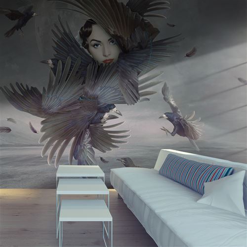 Papier peint Couverte de plumes-Taille L 200 x H 154 cm