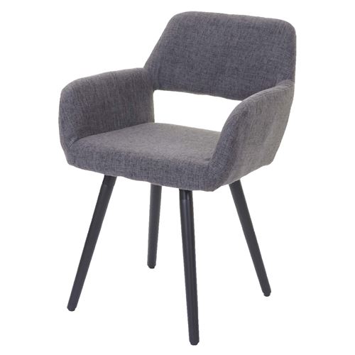 Chaise de salle à manger MENDLER HWC-A50 II tissu gris pieds foncés