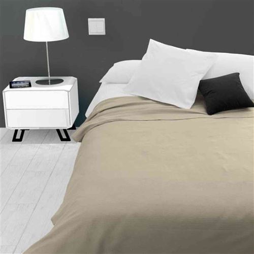 Jeté de lit Adèle taupe 240x220 cm