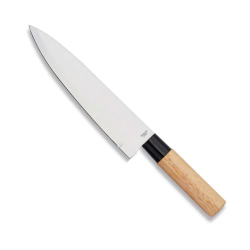 Couteau De Cuisine Professionnel Matsudai En Acier Inoxydable, Lame 20 Cm Ultra-tranchante Et Manche Bois.