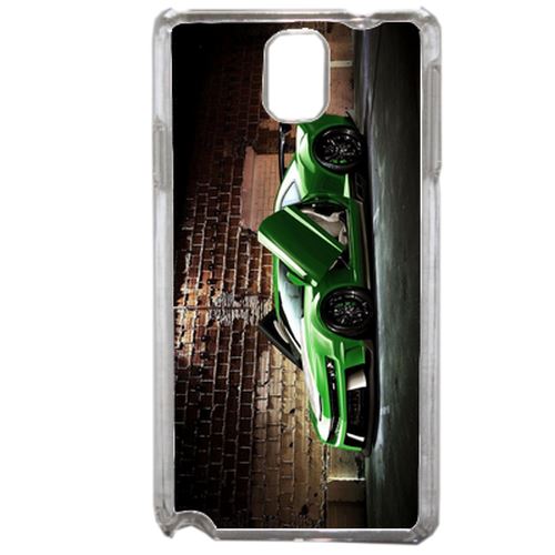 Coque Tuning Voiture Verte Brique Compatible Samsung Galaxy Note3 Transparent