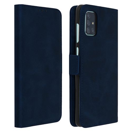Housse pour Samsung Galaxy A71 avec Porte-cartes Fonction Support Bleu nuit