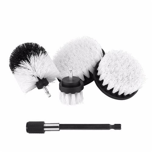 4Pcs Replaceable Puissance Scrubber Nettoyage Drill Brosse Avec Changement Rapide Extender BT1929