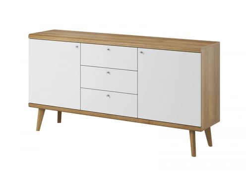 BOBOCHIC Buffet bas 160 PRIMINO Bois et Blanc