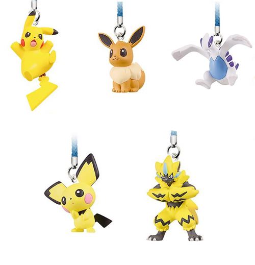 Bandai - Set De 5 Gashapon Pokemon - Strap Movie 2018 4cm - 4904790865473