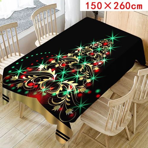 Nappe de Noël Imprimer Rectangle Table Cover Holiday Party Home Decor_Kiliaadk375