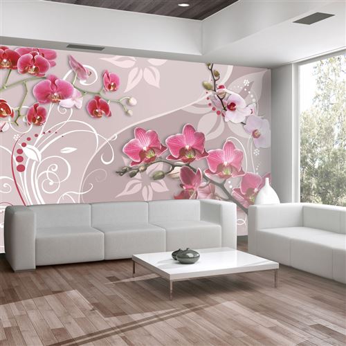 Papier peint Flight of pink orchids-Taille L 100 x H 70 cm