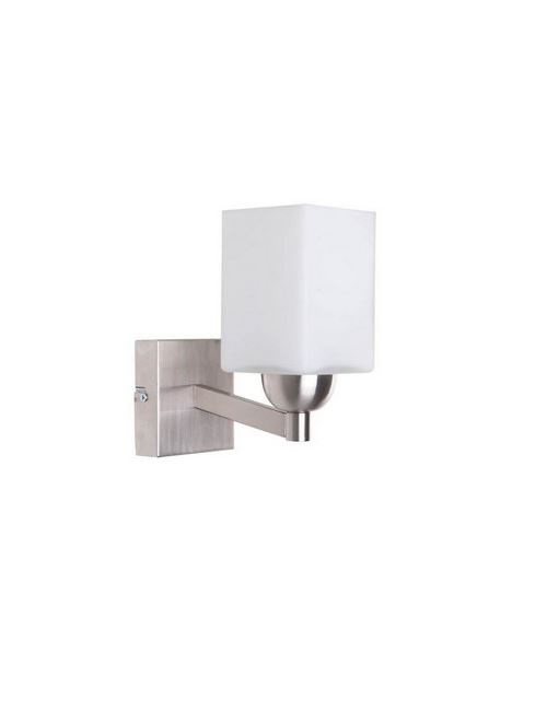 HOMEMANIA Lampe Murale Kamelya Applique - Rectangulaire - Chrome en Verre, Métal, 10 x 15 x 22 cm, 1 x E27, Max 40W