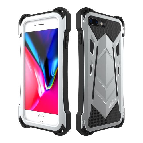 Coque en silicone antichoc imperméable à l'eau argent pour votre Apple iPhone 8 Plus/7 Plus 5.5 pouces