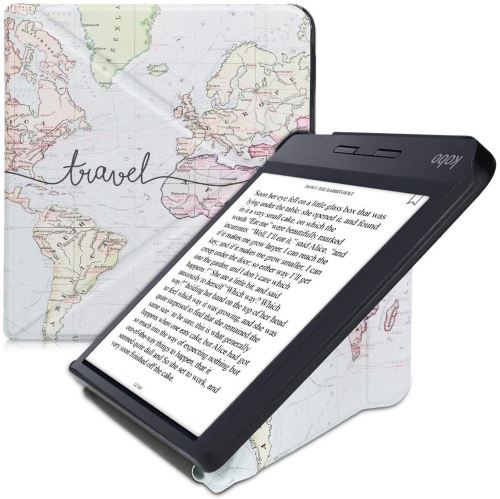 Etui à Rabat pour Kobo Libra H2O Liseuse eBook Carte du monde