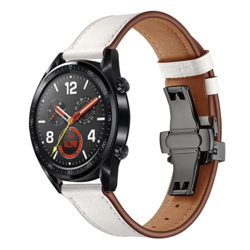 Bracelet en cuir véritable haute qualité noir blanc pour votre Huawei Watch GT/Watch 2/Watch Magic