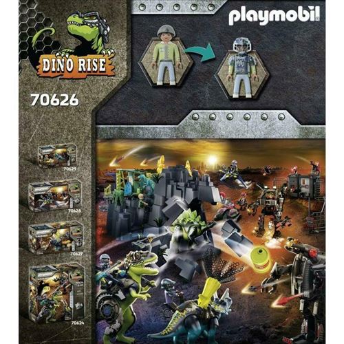 70627 - Playmobil Dino Rise - Triceratops et soldats Playmobil