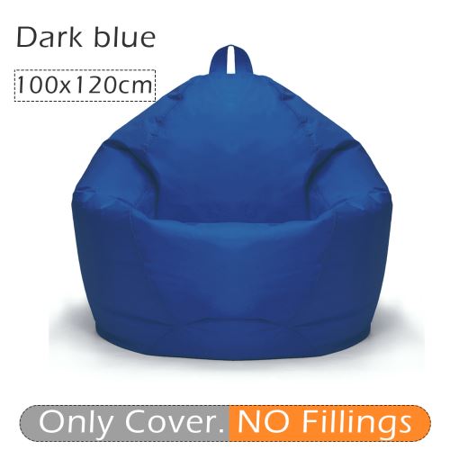 100 * 120 cm 10 couleurs élégant flanelle bean bag housse de canapé bleu marin