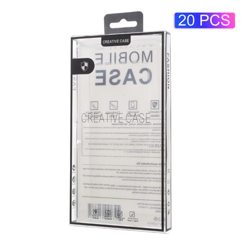 Coque en TPU 20pcs / lot boîte d'emballage de vente au détail noir / transparent pour votre Apple iPhone 8/7 Cases, Size: 175 x 95 x 15mm