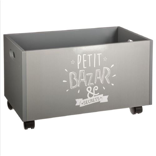 ATMOSPHERA - Coffre à jouets à roulettes - Enfant - Gris - Image 2