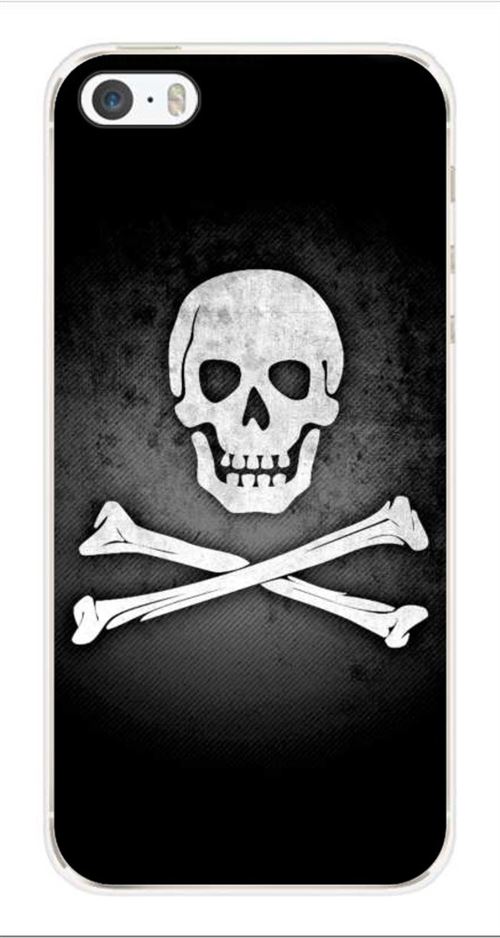 Coque en silicone imprimée compatible iPhone 5 iPhone 5S Drapeau Pirate