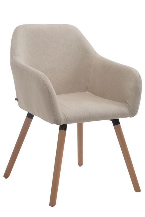 Chaise visiteur Achat V2 tissu , Crème/Bois de chêne Nature