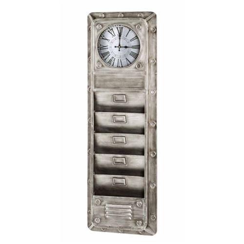 Paris Prix - Tableau Mémo & Horloge Vintage matter 120cm Anthracite