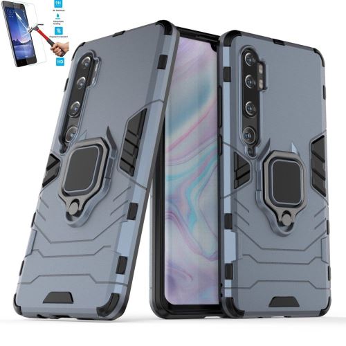 Coque Xiaomi Mi Note 10 / Mi CC9 Pro Anti Choc Gris Avec Verre Trempé - Armor Avec Support Magnétique