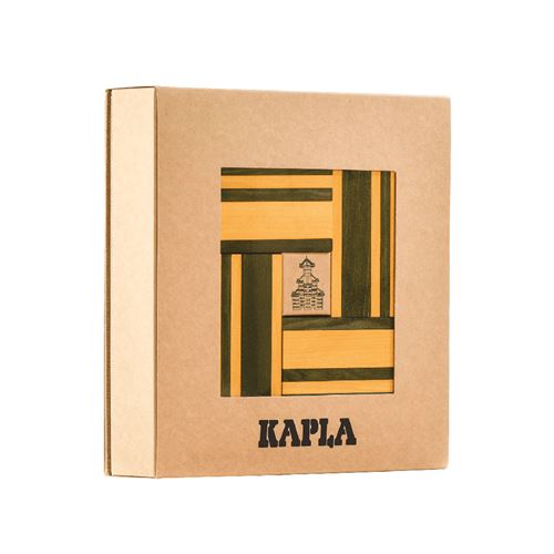 Kapla - Coffret couleur jaune / vert - 40 planchettes