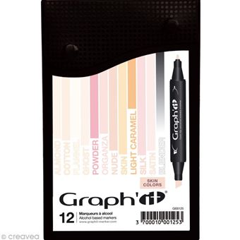 Set Graph'it de 12 Marqueurs à alcool double pointe People