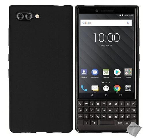Housse etui coque pochette silicone gel fine pour Blackberry Key2 avec verre trempe NOIR Coque et etui telephone mobile Achat prix fnac