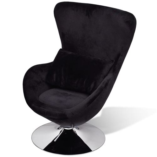 vidaXL Fauteuil eivormig zwart