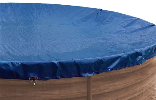 Gresekamp Qualité Depuis 1972 84503 Bâche de Protection pour Piscine Ronde 420 cm Bleu Roi 480 cm Été Hiver Bleu
