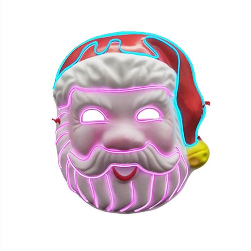 Masque En Forme De Père Noël Cosplay Avec Lumière Led Violet K3
