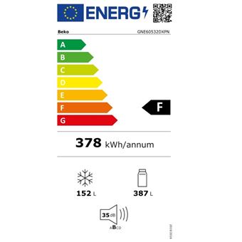 beko - réfrigérateur américain 84cm 530l nofrost inox - gne60532dxpn