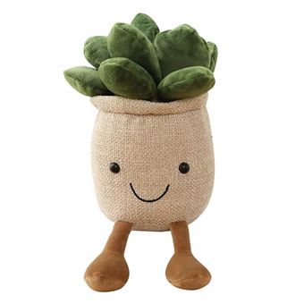 Peluche plante intéressant 25cm -Jaune - 1