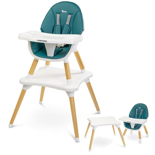 Caretero TUVA Chaise haute évolutive en table et chaise Vert