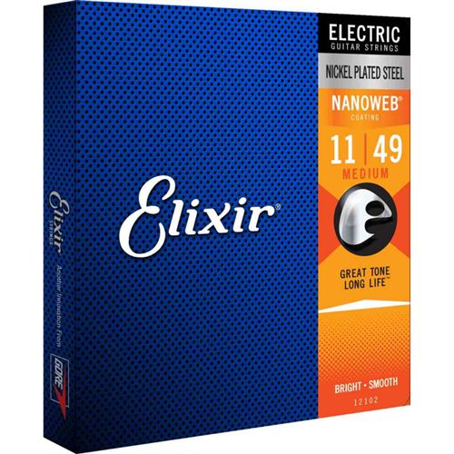 Elixir Nanoweb 12102 - Jeu De Cordes Guitare Électrique 11-49 - Image 1