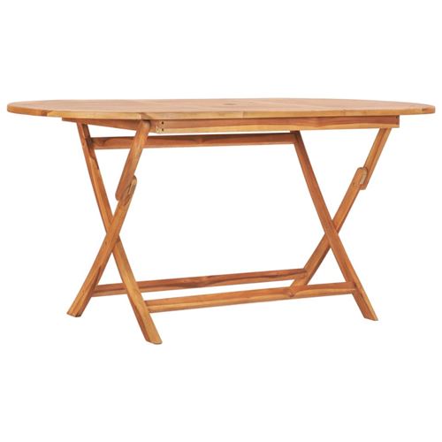 Vidaxl Marron Table Pliable De Jardin 160X80x75 Cm Bois De Teck Solide