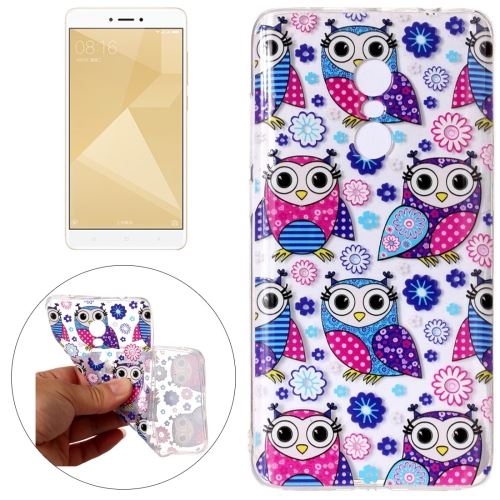 Xiaomi Redmi Note 4 Coque Protection TPU fleurs hiboux ALS49708