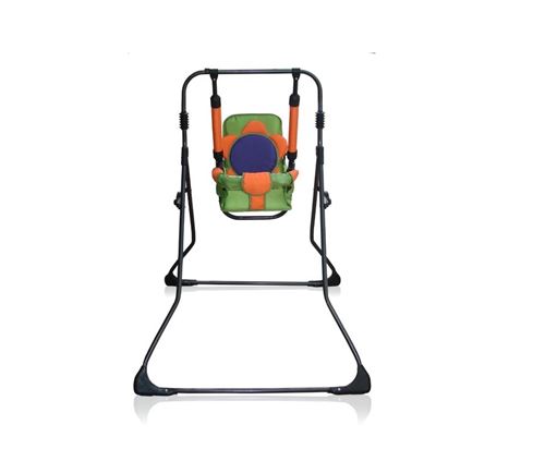 Balancelle berceau transat chaise haute 12m+ bébé enfant - Samba Plus 4en1 | Orange et Verte / Cadre noir